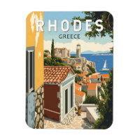 Rhodes Grèce Vieille Ville Voyage Art Vintage