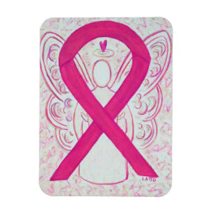 Magnet Flexible Ribbon Angel de sensibilisation rose chaud Cadeau