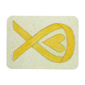 Magnet Flexible Ribbon de sensibilisation jaune Coeur sur mesure A (Horizontal)
