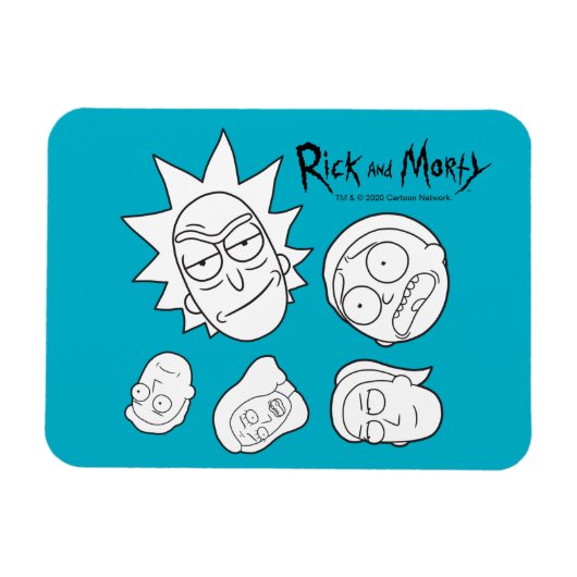 Magnet Flexible RICK AND MORTY™ | Smith Family Head Pattern (Horizontal)