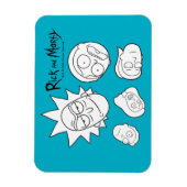 Magnet Flexible RICK AND MORTY™ | Smith Family Head Pattern (Vertical)