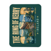 Magnet Flexible Ring of Kerry Ireland Landmarks Illustration Retro (Vertical)