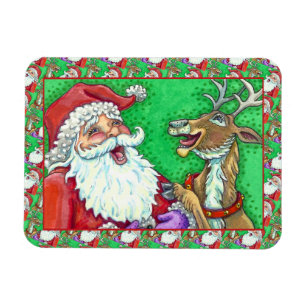 Magnet Flexible RIRE PÈRE NOËL & REINDEER KNOCK KNOCK JOKES Drôle