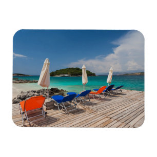 Magnet Flexible Riviera albanaise, Ksamil, bord de mer de la ville