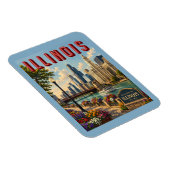 Magnet Flexible Rivière Illinois Chicago (Côté Droit)