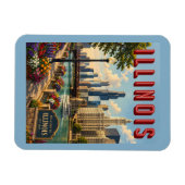 Magnet Flexible Rivière Illinois Chicago (Horizontal)