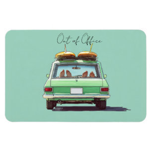 Magnet Flexible Road Trip en Surf Wagon – Voiture de plage rétro