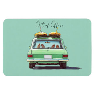 Magnet Flexible Road Trip en Surf Wagon – Voiture de plage rétro
