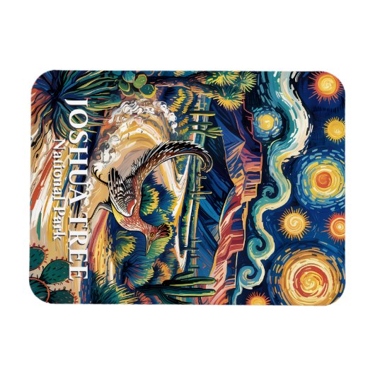 Magnet Flexible Roadrunner of Joshua Tree Van Gogh Night Custom (Horizontal)
