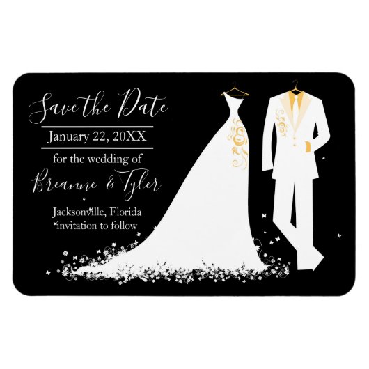 Magnet Flexible Robe & Tux - 4x6 Enregistrer l'aimant de date (Horizontal)