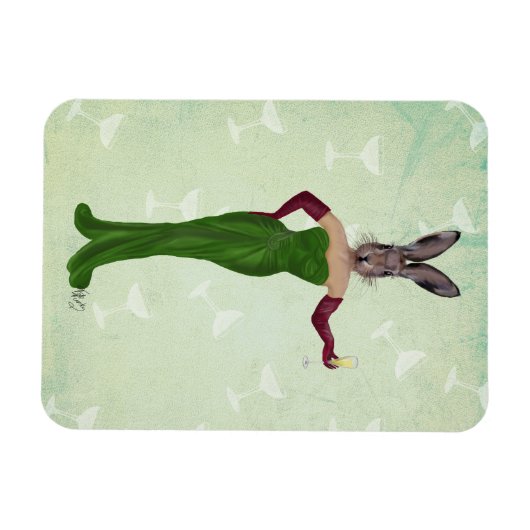 Magnet Flexible Robe verte de lapin 3 (Horizontal)