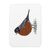 Magnet Flexible Robin américain à poitrine rouge Numériquement des (Vertical)