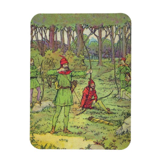 Magnet Flexible Robin des Bois dans la forêt (Vertical)