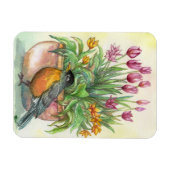 Magnet Flexible Robin et Tulipes (Horizontal)