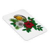 Magnet Flexible Robin rouge sur décoration de Noël (Côté Droit)