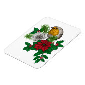 Magnet Flexible Robin rouge sur décoration de Noël (Côté Gauche)