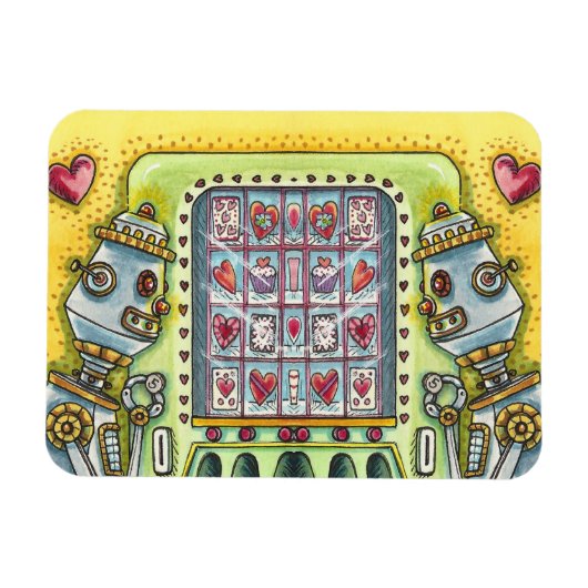 MAGNET FLEXIBLE ROBOT À LA RECHERCHE DE L'AMOUR COEUR FOURNISSANT  (Horizontal)