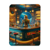Magnet Flexible Robot Bartender in Interstellar Space Age Dive Bar (Vertical)