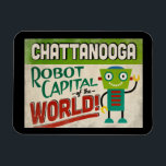 Magnet Flexible Robot Chattanooga Tennessee - Vintage amusant<br><div class="desc">Un charmant aimant frigo de voyage vintage Chattanooga Tennessee avec un robot drôle et amical,  avec un texte amusant de style rétro qui dit,  "Voyez-vous à Chattanooga"</div>