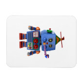Magnet Flexible Robot de fête d'anniversaire bleu (Horizontal)