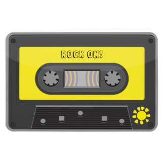 Magnet Flexible Rocher sur cassette jaune avec aimant à ruban arc-