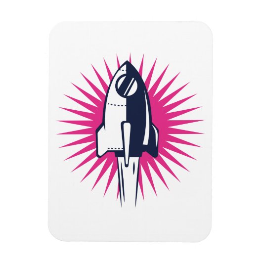 Magnet Flexible Rocket Espace Rétro (Vertical)