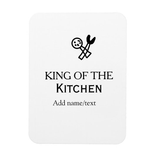 Magnet Flexible Roi du chef de cuisine ajouter nom couronne ha (Vertical)