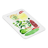 Magnet Flexible Rolls de papier de riz vietnamien Recette Aquarell (Côté Droit)