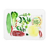 Magnet Flexible Rolls de papier de riz vietnamien Recette Aquarell (Horizontal)