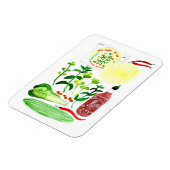 Magnet Flexible Rolls de papier de riz vietnamien Recette Aquarell (Côté Gauche)