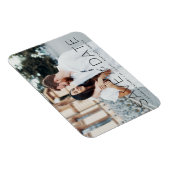 Magnet Flexible Romance Moderne Superposition Save the Date Photo (Côté Droit)