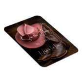 Magnet Flexible Romance Rustique : Bottes et Chapeau Save the Date (Côté Droit)