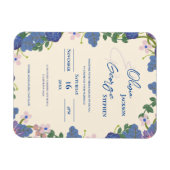 Magnet Flexible Romantic Blue Purple Floral Wedding Invitation (Horizontal)