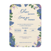 Magnet Flexible Romantic Blue Purple Floral Wedding Invitation (Vertical)