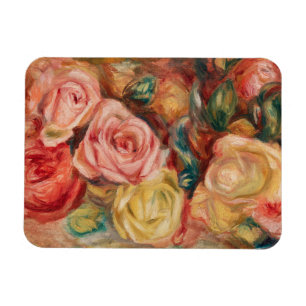 Magnet Flexible Romantic red and pink roses Pierre Auguste Renoir