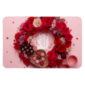 Magnet Flexible Romantic Red Rose Personalized Valentine Heart (Horizontal)