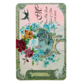 Magnet Flexible ROMANTİCA 3 MONOGRAM, Enregistrer La Date, Blanc (Vertical)