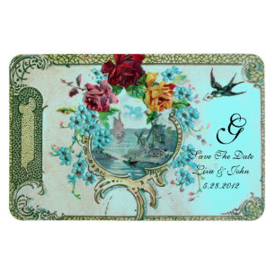 Magnet Flexible ROMANTİCA 3 MONOGRAM, Enregistrer La Date, Blanc