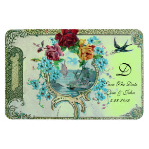 Magnet Flexible ROMANTİCA 3 MONOGRAM, Enregistrer La Date, vert