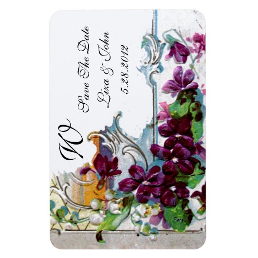 Magnet Flexible ROMANTİCA 4 MONOGRAM, Enregistrer la date, vert, b (Vertical)