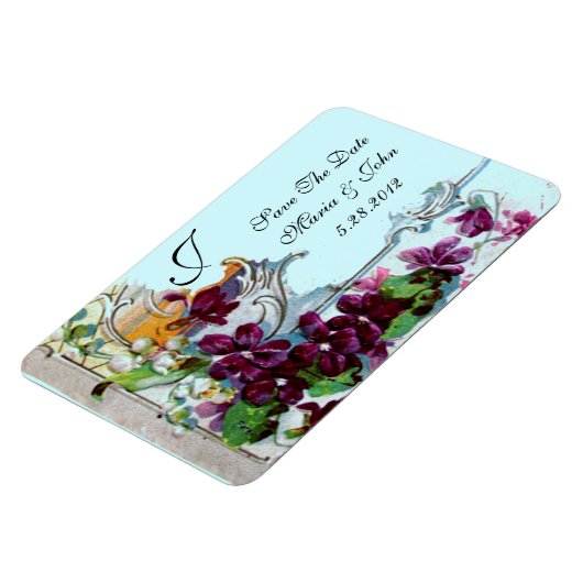 Magnet Flexible ROMANTİCA 4 MONOGRAM, Enregistrer la date, vert, b (Côté Gauche)