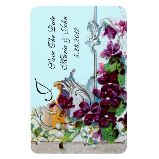 Magnet Flexible ROMANTİCA 4 MONOGRAM, Enregistrer la date, vert, b (Vertical)