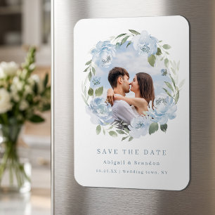 Magnet Flexible Romantique floral photo poussiéreux bleu enregistr