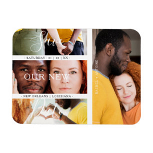 Magnet Flexible Romantique Quatre Mariages Fiançailles Photos Coll