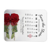 Magnet Flexible Romantique Rouge Rose Calendrier Mariage Enregistr (Horizontal)