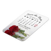Magnet Flexible Romantique Rouge Rose Calendrier Mariage Enregistr (Côté Gauche)