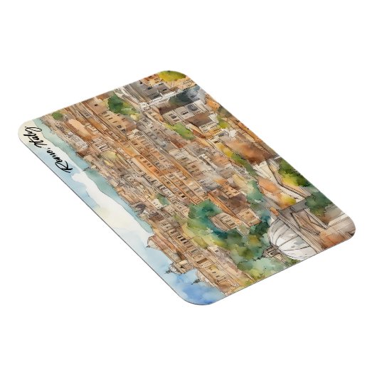 Magnet Flexible Rome Italie aquarelle peinture Panorama Vue (Côté Droit)