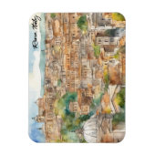Magnet Flexible Rome Italie aquarelle peinture Panorama Vue (Vertical)