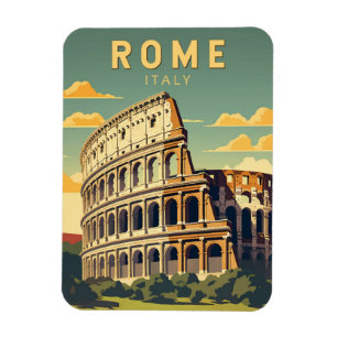 Magnet Flexible Rome Italie Colisée Voyage Art Vintage
