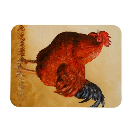 Magnet Flexible Rooster chicken de Rhode Island (Horizontal)
